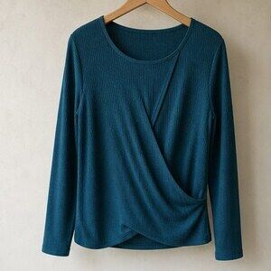 Teal Ruffle Blouse